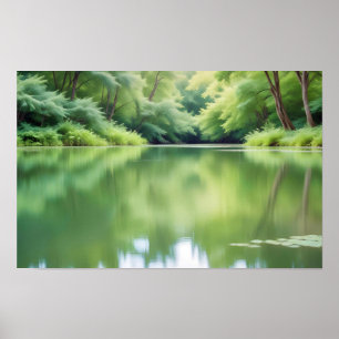 Panoramic Landscape Forest Lake Nature Tranquil Poster