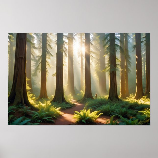 Panoramic Landscape Forest Nature Tranquil Scenery Poster (Front)