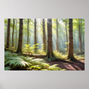 Panoramic Landscape Forest Pathway Nature Tranquil Poster
