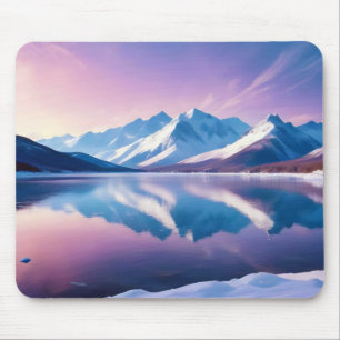 Panoramic Landscape Mountains Lake Nature Tranquil Mouse Pad