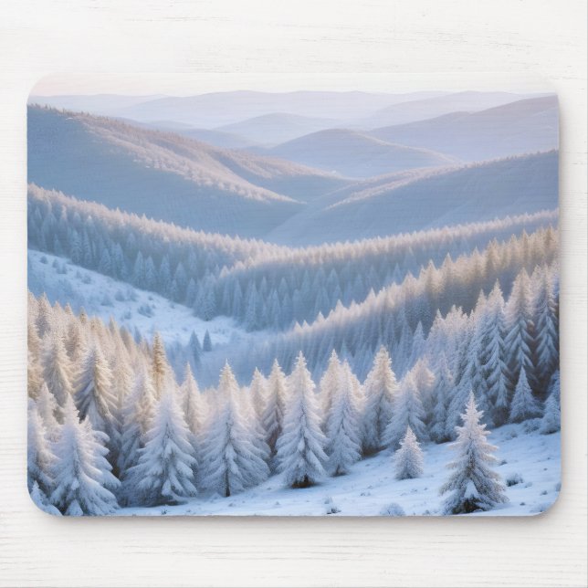Panoramic Landscape Mountains Panoramic Nature Ice Mouse Pad (Front)