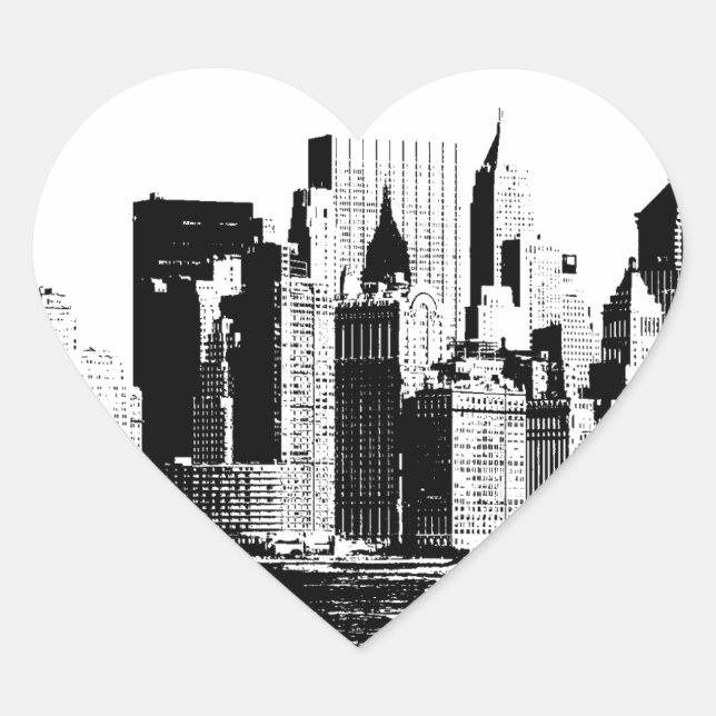 Panoramic New York City Heart Sticker (Front)