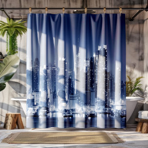 Panoramic Night Skyline Manhattan New-York City