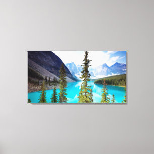Panoramic of Moraine Lake Valley of Ten Peaks Canvas Print