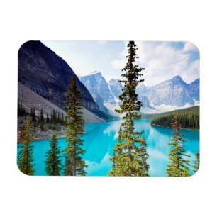 Panoramic of Moraine Lake   Valley of Ten Peaks Magnet