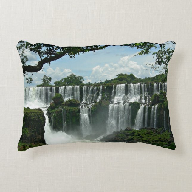 Panoramic Of The Iguazu Falls Decorative Pillow (Front)