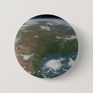 Panoramic Planet Earth And The Us. 2 2 Inch Round Button