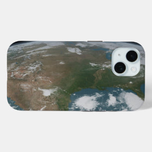 Panoramic Planet Earth And The Us. 2 iPhone 15 Case