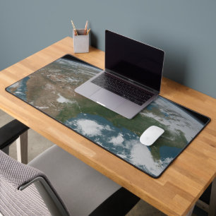 Panoramic Planet Earth And The Us. 2 Desk Mat