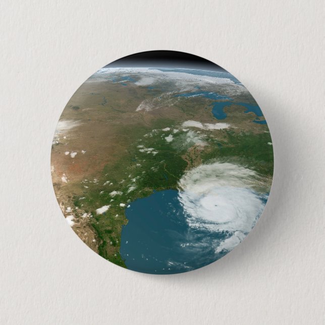 Panoramic Planet Earth And The Us. 2 Inch Round Button (Front)