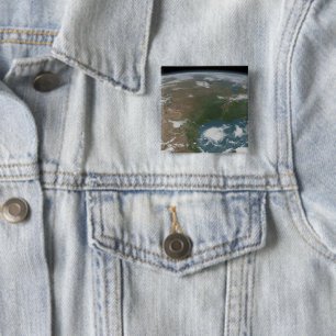 Panoramic Planet Earth And The Us. 2 Inch Square Button