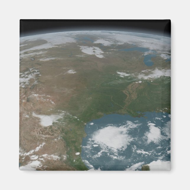 Panoramic Planet Earth And The Us. 2 Magnet (Front)