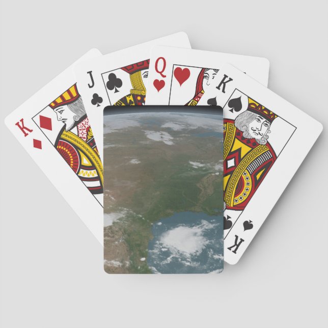 Panoramic Planet Earth And The Us. 2 Playing Cards (Back)