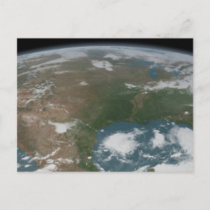 Panoramic Planet Earth And The Us. 2 Postcard