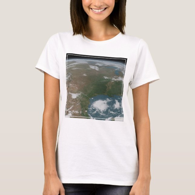 Panoramic Planet Earth And The Us. 2 T-Shirt (Front)