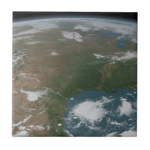 Panoramic Planet Earth And The Us. 2 Tile