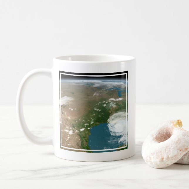 Panoramic Planet Earth And The Us. Coffee Mug (With Donut)