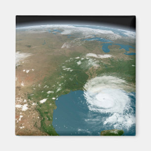 Panoramic Planet Earth And The Us. Magnet