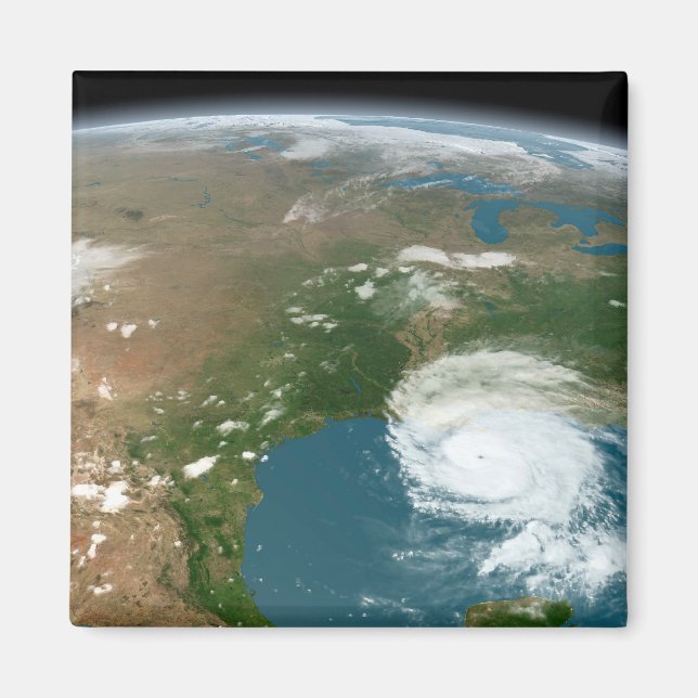 Panoramic Planet Earth And The Us. Magnet (Front)