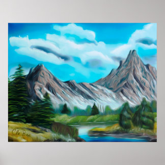 Panoramic Rocky Mountain Art Poster