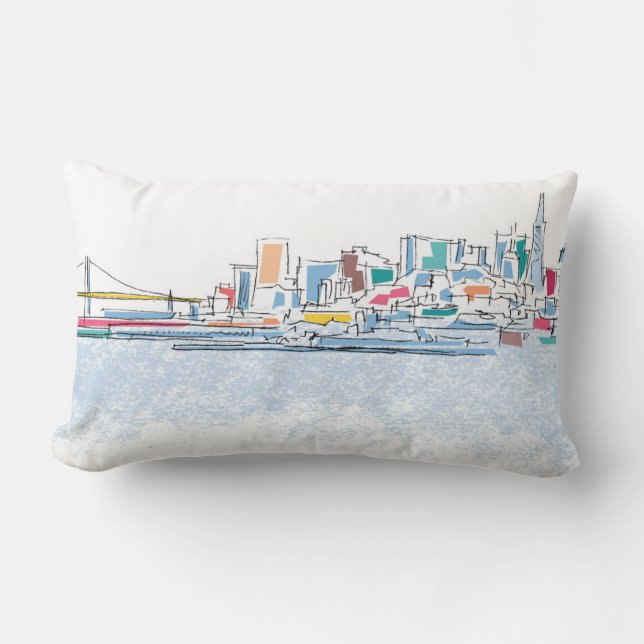 Panoramic San Franciso, CA Lumbar Pillow (Front)