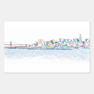 Panoramic San Franciso, CA Sticker