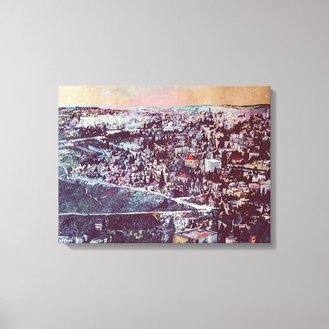 Panoramic Splendour Of Jerusalem Canvas Print (Front)