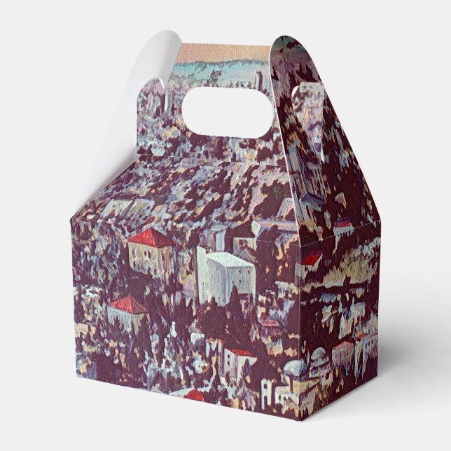 Panoramic Splendour  of Jerusalem Favor Box (Front Side)
