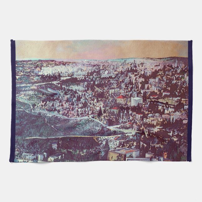 Panoramic Splendour of Jerusalem Kitchen Towel (Horizontal)