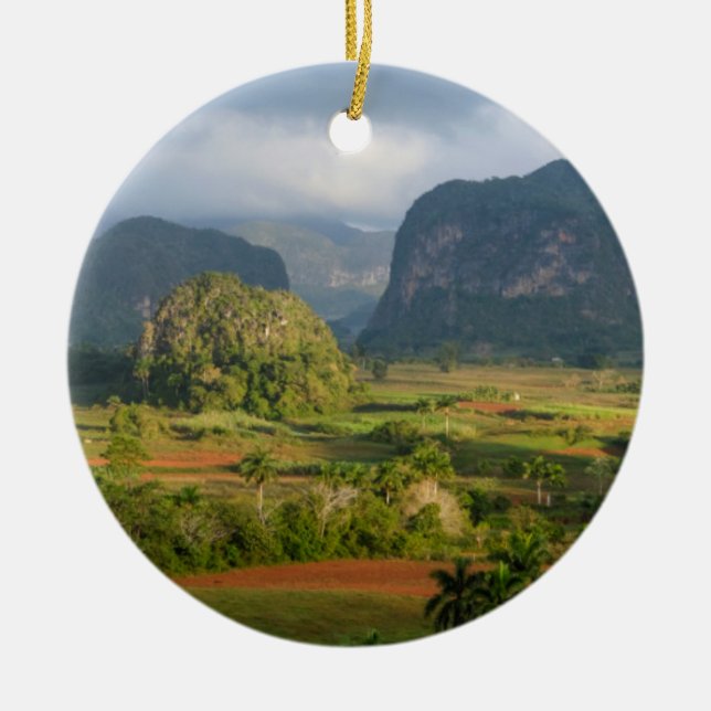 Panoramic valley landscape, Cuba Ceramic Ornament (Front)