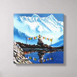 Panoramic View Of Annapurna Mountain Nepal Canvas Print