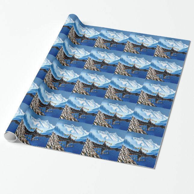 Panoramic View Of Annapurna Mountain Nepal Wrapping Paper (Unrolled)