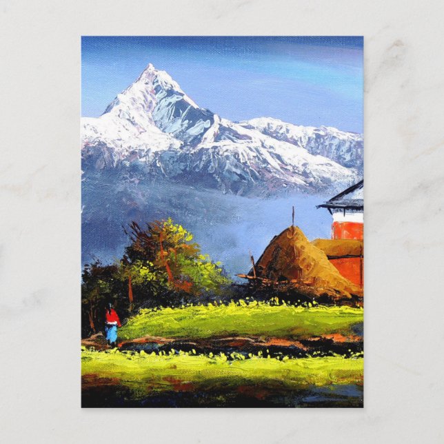 Panoramic View Of Beautiful Everest Mountain Postcard (Front)