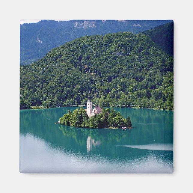 Panoramic view of Bled Lake Magnet (Front)