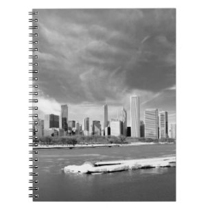 Panoramic view of Chicago skyline in winter Notebook
