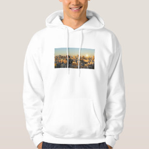 Panoramic View Of Cityscape At Dusk Hoodie