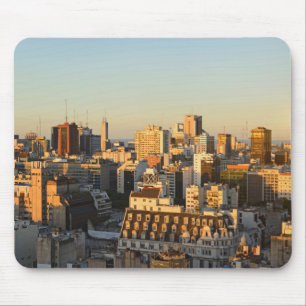Panoramic View Of Cityscape At Dusk Mouse Pad