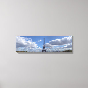 Panoramic view of Eiffel tower from Trocadero Canvas Print