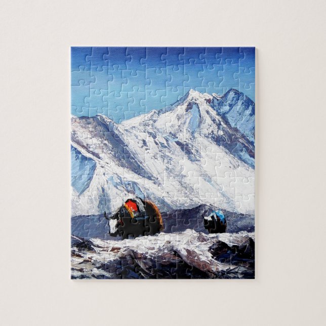 Panoramic View Of Everest Mountain Base Camp Area Jigsaw Puzzle (Vertical)