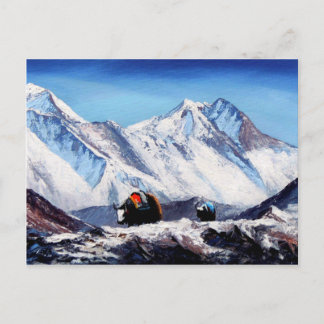 Panoramic View Of Everest Mountain Base Camp Area Postcard