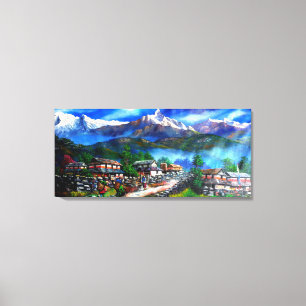 Panoramic View Of Everest Mountain Nepal Canvas Print