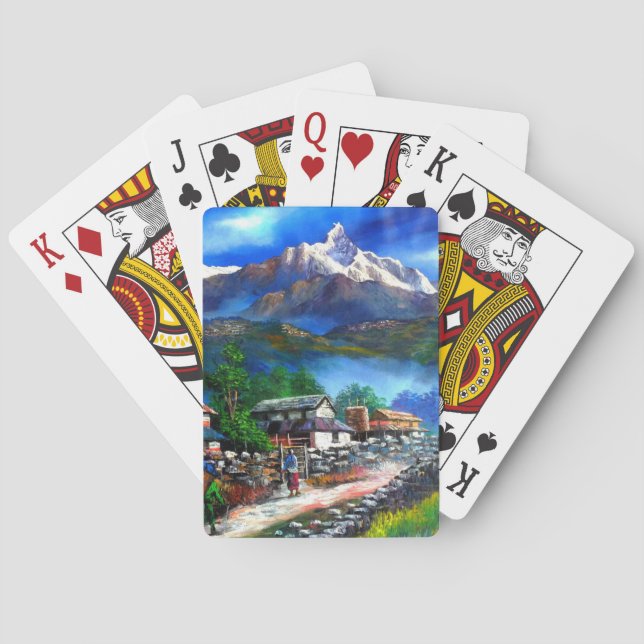 Panoramic View Of Everest Mountain Nepal Playing Cards (Back)