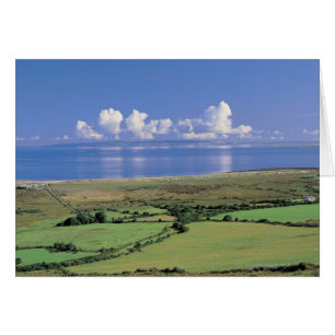 panoramic view of farm fields near the lake