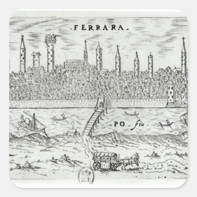 Panoramic view of Ferrara Square Sticker (Front)