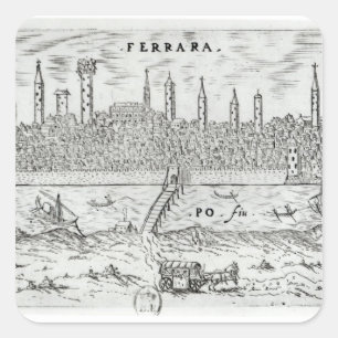Panoramic view of Ferrara Square Sticker