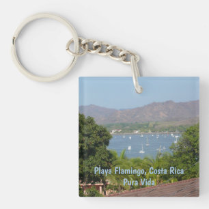 Panoramic View of Flamingo Beach, Costa Rica Keychain