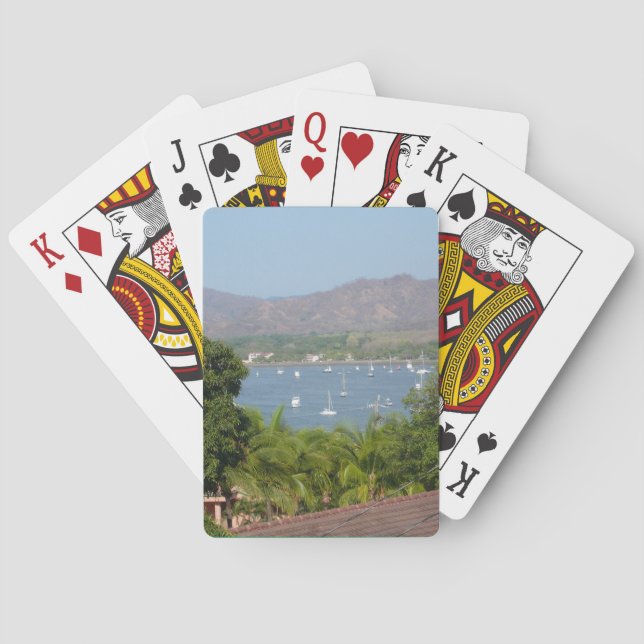 Panoramic View of Flamingo Beach, Costa Rica Playing Cards (Back)