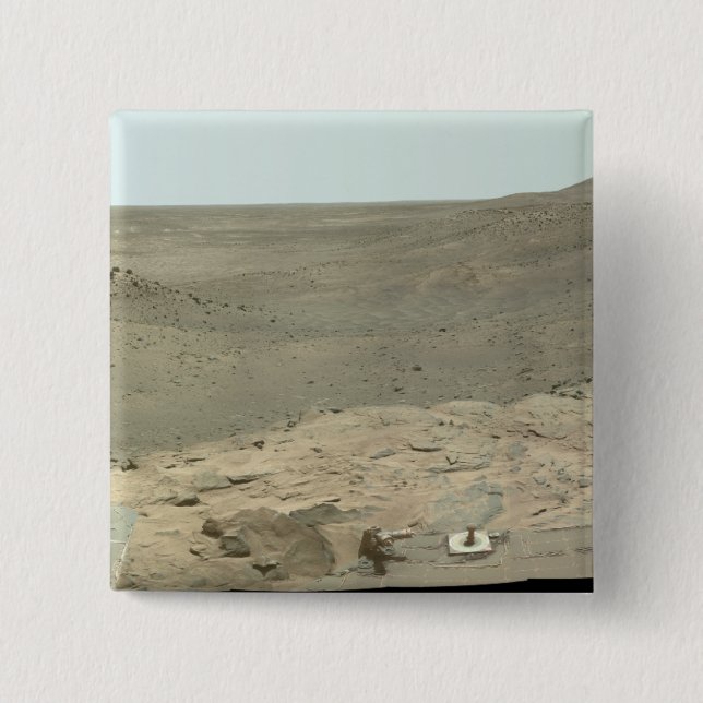 Panoramic view of Mars 2 2 Inch Square Button (Front)