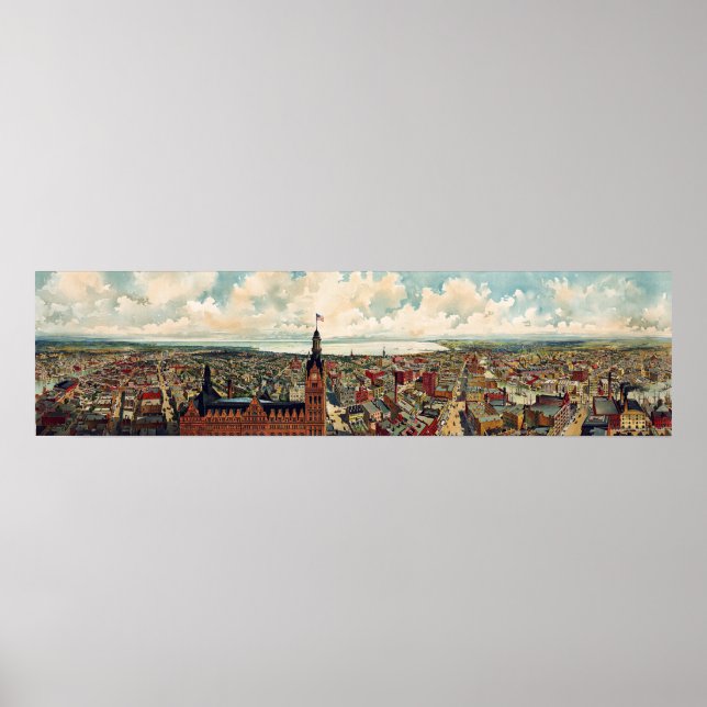 Panoramic view of Milwaukee Wisconsin Poster (Front)