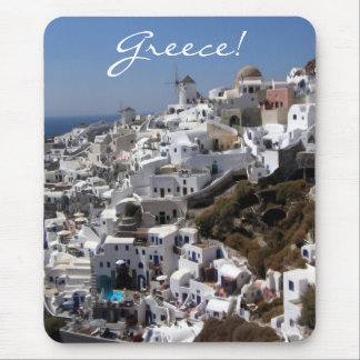 Panoramic view of Oia, Greece Mouse Pad